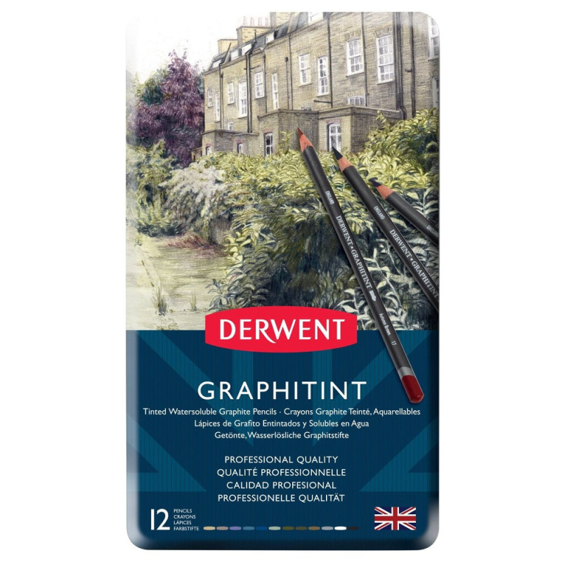 Derwent graphitint colored graphite pencils 12 colors