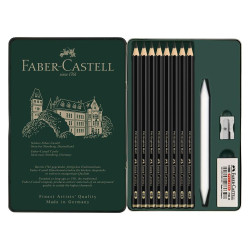 Faber-Castell zestaw 8 ołówków pitt graphite matt + akcesoria