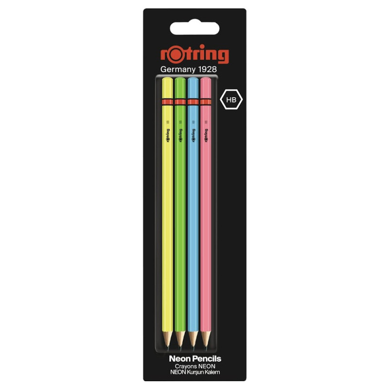 Rotring ołówek neon wpc hb blister 4 sztuki