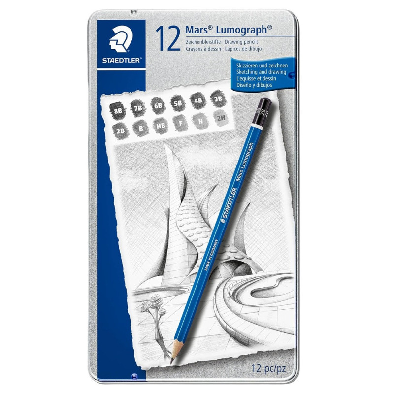 Staedtler mars lumograph zestaw 12 ołówków 8B-2H