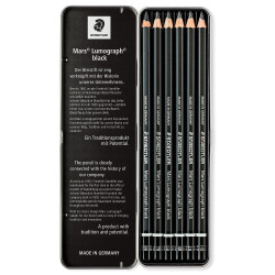 Staedtler set of 6 Mars Lumograph black pencils