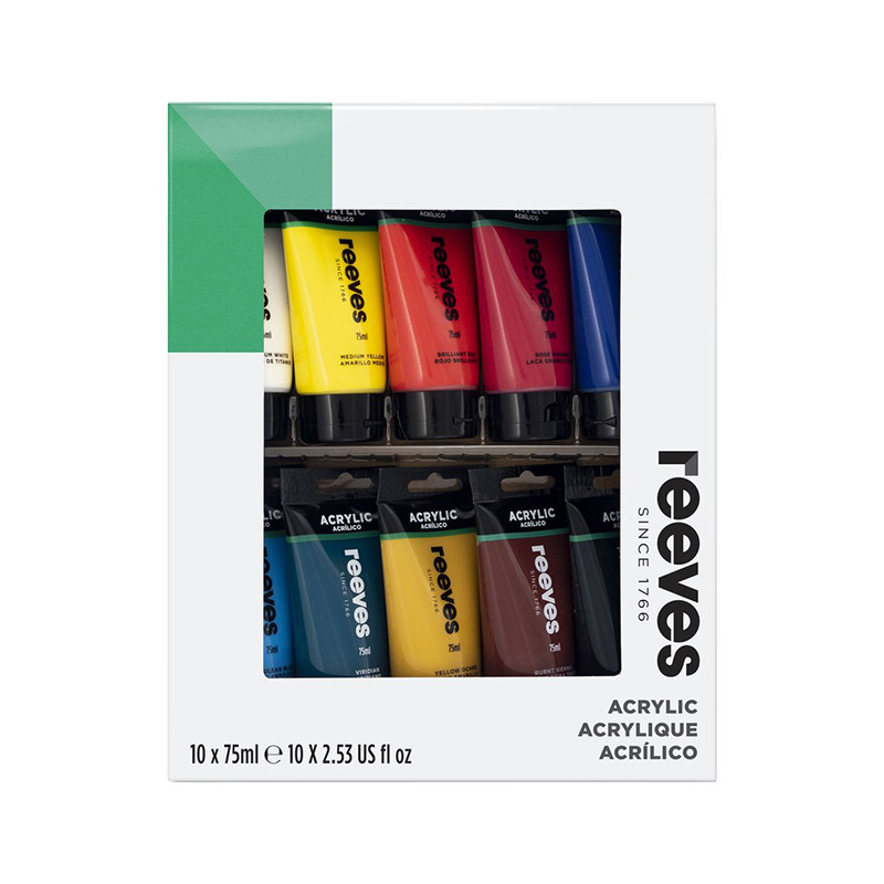 Reeves acrylic paint set 10x75ml