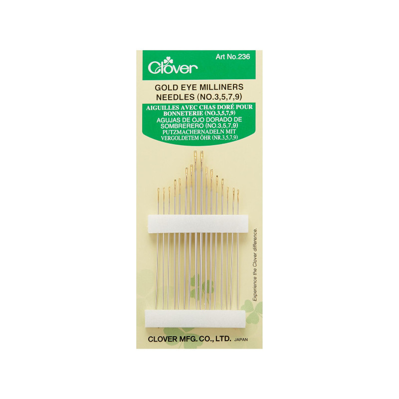 Zestaw Igieł Clover Gold Eye Milliners 3, 5, 7, 9