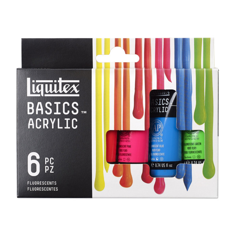 Liquitex Basics Zestaw Farb Akrylowych Fluorescents 6x22ml