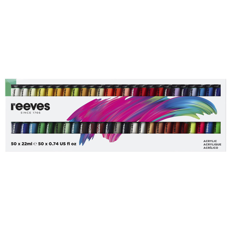 Reeves zestaw farb akrylowych 50x22ml
