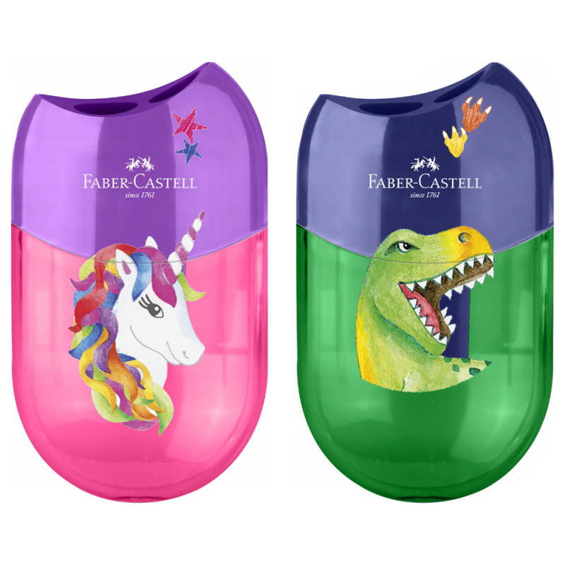 Faber-Castell temperówka podwójna jednorożec dinozaur