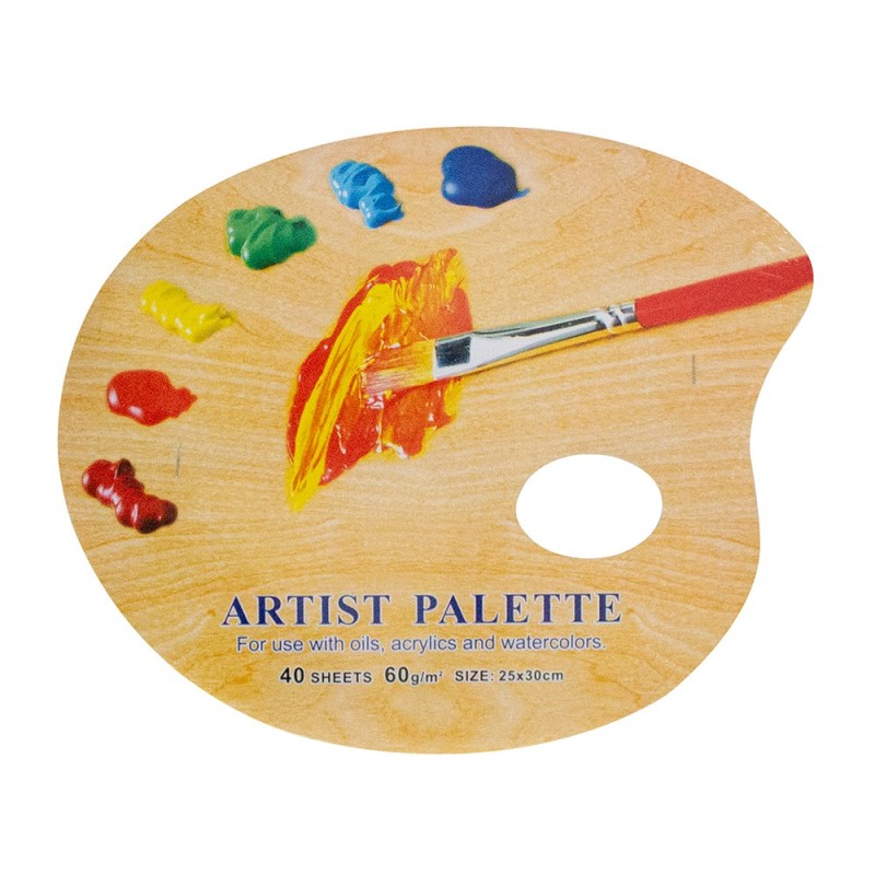 Paleta papierowa zrywana owalna 25x30cm 40ark 60g