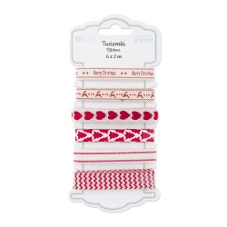 DP Craft festive red zestaw tasiemek 6 x 2m