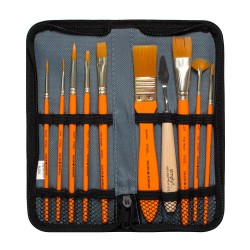 Daler Rowney simply acrylic brushes zestaw pędzli syntetycznych w etui