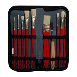 Daler Rowney simply oil brushes zestaw pędzli syntetycznych w etui 10