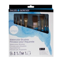 Daler Rowney simply watercolour brushes zestaw pędzli syntetycznych w