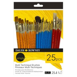 Daler Rowney simply multi technique synthetic brush set 25 pcs