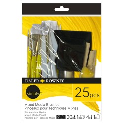 Daler Rowney simply mixed media zestaw pędzli syntetycznych 25 sztuk
