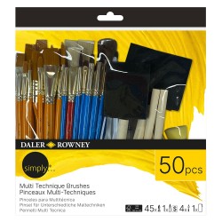 Daler Rowney simply multi technique synthetic brush set 50 pcs.