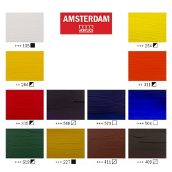 Talens Amsterdam expert zestaw farb akrylowych 12x20ml