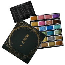 Kuretake gansai tambi metallic 2 zestaw 24 akwareli