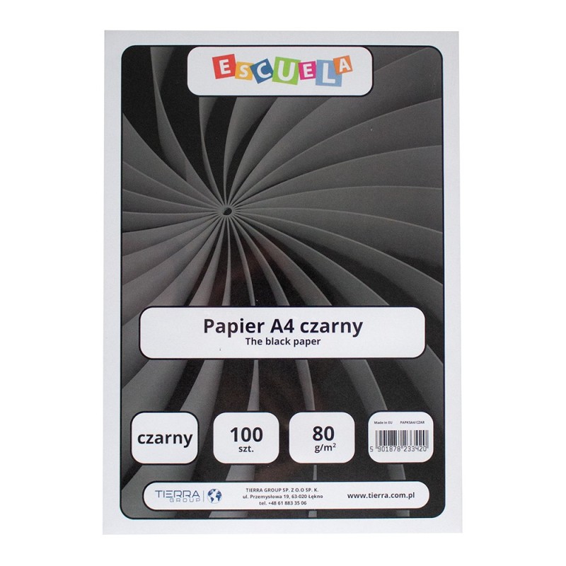 Escuela black paper A4 80g 100 sheets
