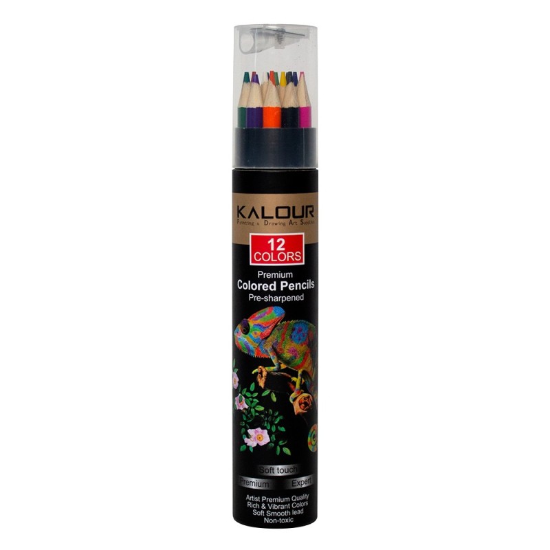 Kalour premium colored pencils soft touch set of 12 crayons