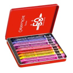 Caran d'Ache neocolor II pop wax pastels 10 pieces metal packaging