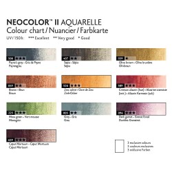 Caran d'Ache neocolor II dark wax pastels 10 pieces metal pack