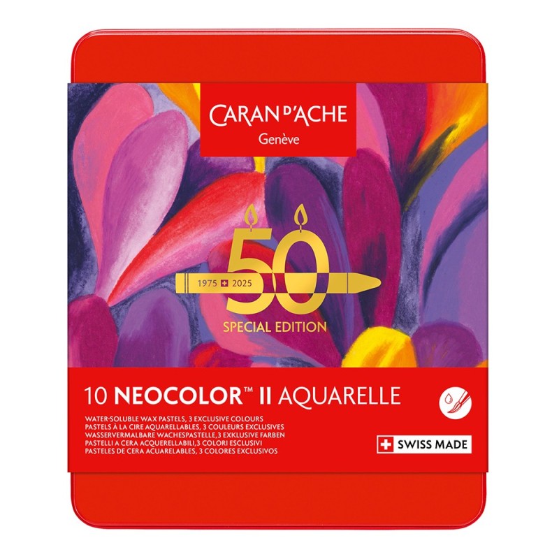 Caran d'Ache neocolor II pop pastele woskowe 10 sztuk metalowe opakowanie