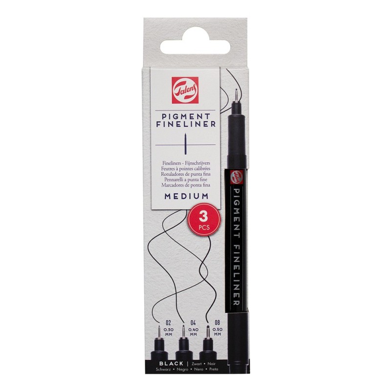 Talens pigment fineliner medium set of 3 fineliners
