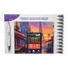 Graphit GO city sunset zestaw markerów akrylowych 12 sztuk + 8 kolorowanek
