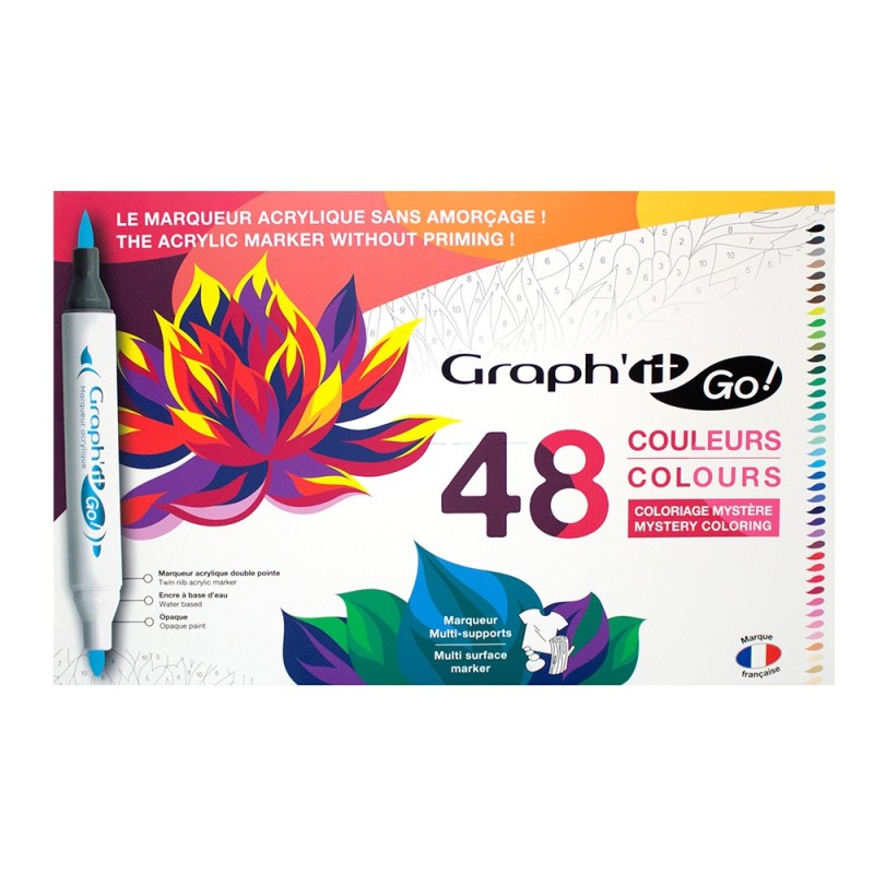 Graphit GO zestaw markerów akrylowych 48 sztuk