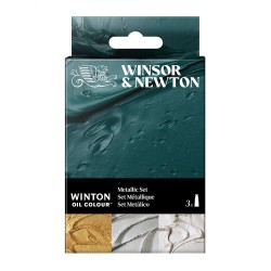 Winsor&Newton winton metallic zestaw farb olejnych 3x37ml