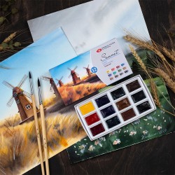 Sonnet farby akwarelowe plein air 12 kolorów kartonowe opakowanie