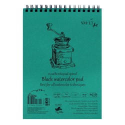 Black watercolor paad spiral 300g 20sheets