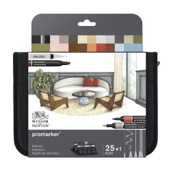 Winsor&Newton promarker interiors set in a pencil case 25 pieces