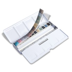 Sennelier l'aquarelle Neutral colours watercolor set in half-pans, 12 pieces, metal case