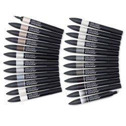 Winsor&Newton promarker grey and black zestaw 24 kolorów - sklep plast