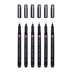Talens pigment fineliner complete set of 6 fineliners