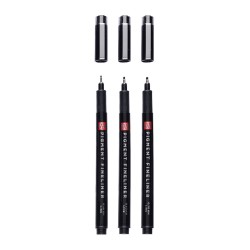 Talens pigment fineliner bold zestaw 3 cienkopisów