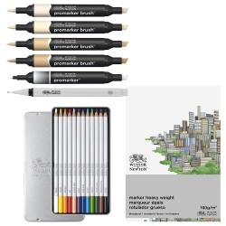 Winsor&Newton mixed media fashion set zestaw artystyczny 19 elementów