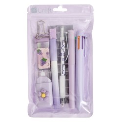 DpCraft zestaw szkolno-biurowy 9 elementów pastel purple
