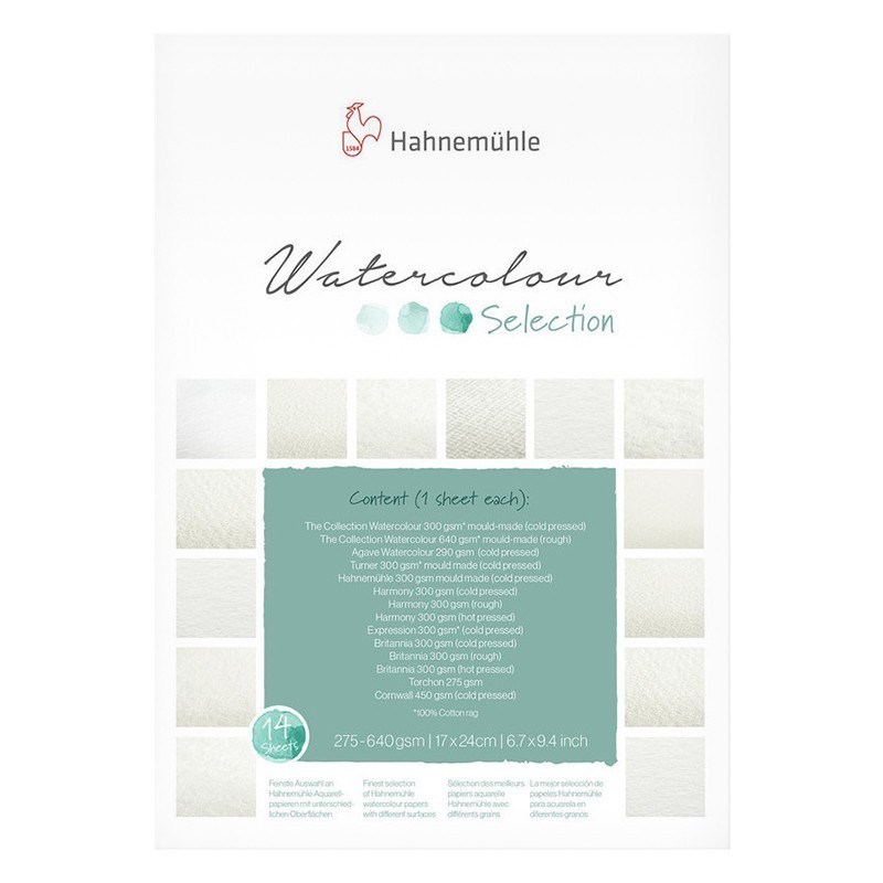 Hahnemuhle Watercolour Selection 17x24cm 275-640g 14 sheets
