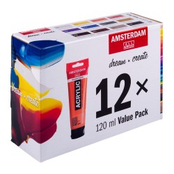 Talens amsterdam zestaw farb akrylowych 12x120ml