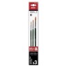 Artix set of 3 synthetic round brushes green handle