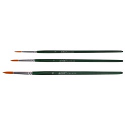 Artix set of 3 synthetic round brushes green handle