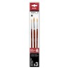 Artix set of 3 round brushes synthetic brown handle