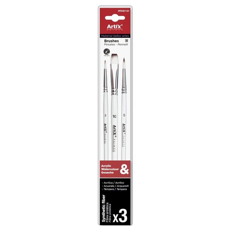 Artix set of 3 different synthetic brushes