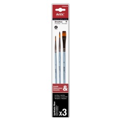 Artix set of 3 different synthetic brushes