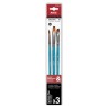 Artix set of 3 different synthetic brushes turquoise handle