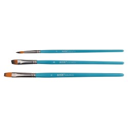 Artix set of 3 different synthetic brushes turquoise handle