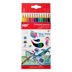 MP water soluble set of 12 watercolor crayons + brush