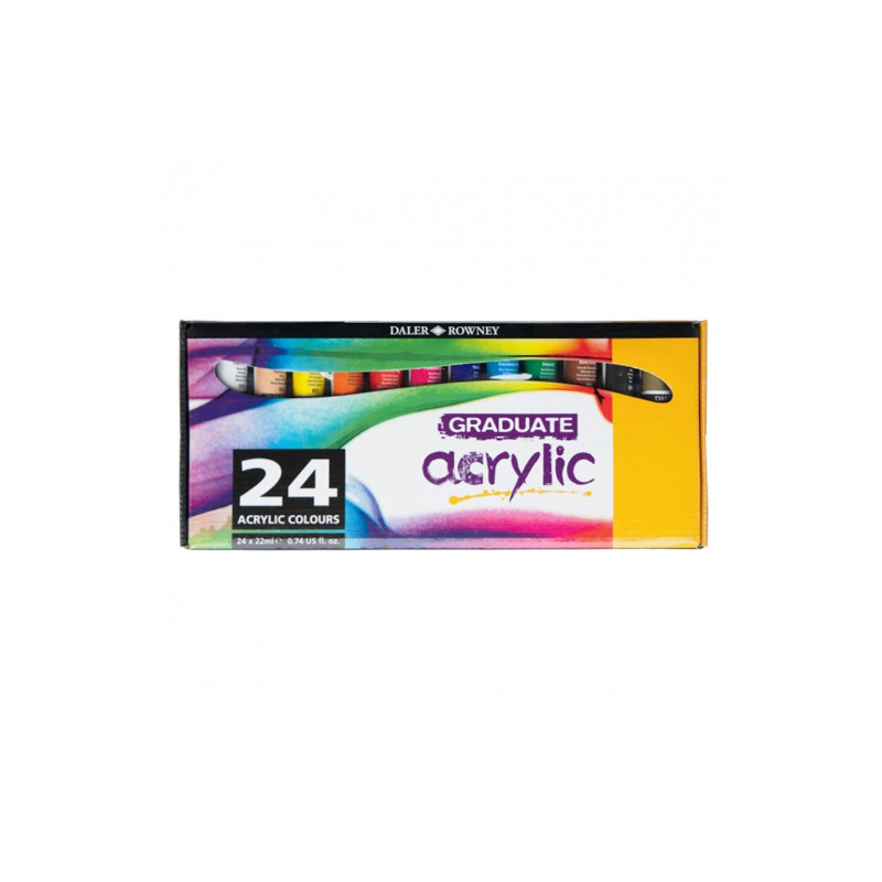Daler Rowney graduate acrylic zestaw farb akrylowych 24x22ml - sklep p