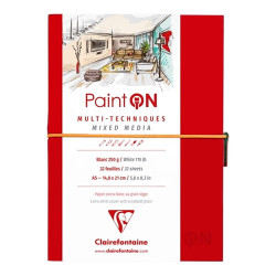 Blok Clairefontaine paint on mixed media 250g 32ark red - sklep plasty